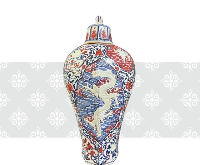 元青花釉裡紅開光龍鳳紋八角梅瓶藏家會｜花瓶/花器人氣榜- Pinkoi