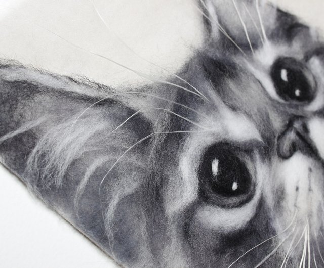 ベラルーシ カスタムフェルトのペットポートレート、リアルな猫の絵
