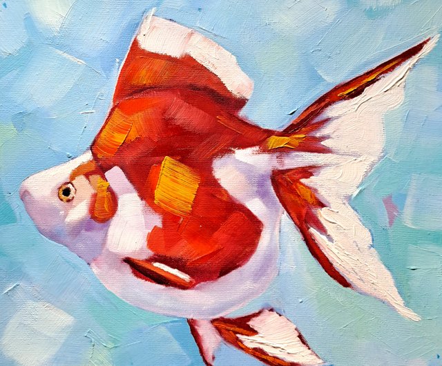 送料無料】タイ 金魚キャンバス絵画動物伝統芸術魚ウォールアート