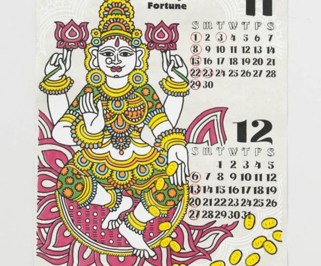 台湾 【人気予約商品】2026年カレンダー インド神話カレンダー