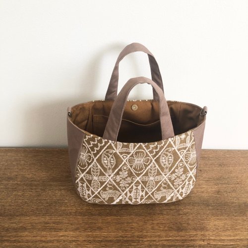 送料無料】ラウンドトート ミナペルホネンsymphony ハンドメイド