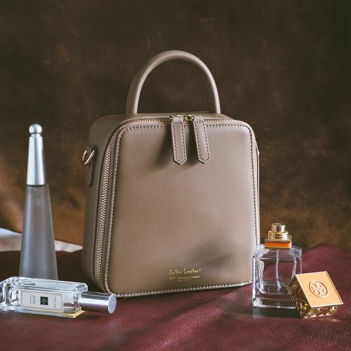 台湾 本革 スクエア型 ハンドバッグ(S) 手提げ 斜め掛け レディース