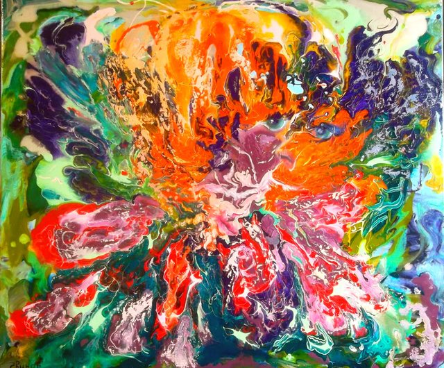 ロシア 抽象画 アート オリジナル 油絵 キャンバス 大 愛 女の子 男