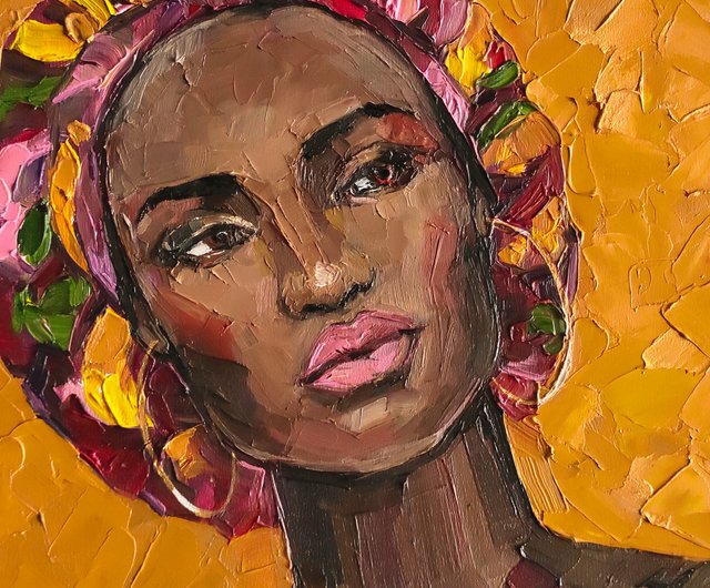 ロシア アフリカ絵画 / アフリカ人女性 / 描かれた女 / 絵画 / 油絵