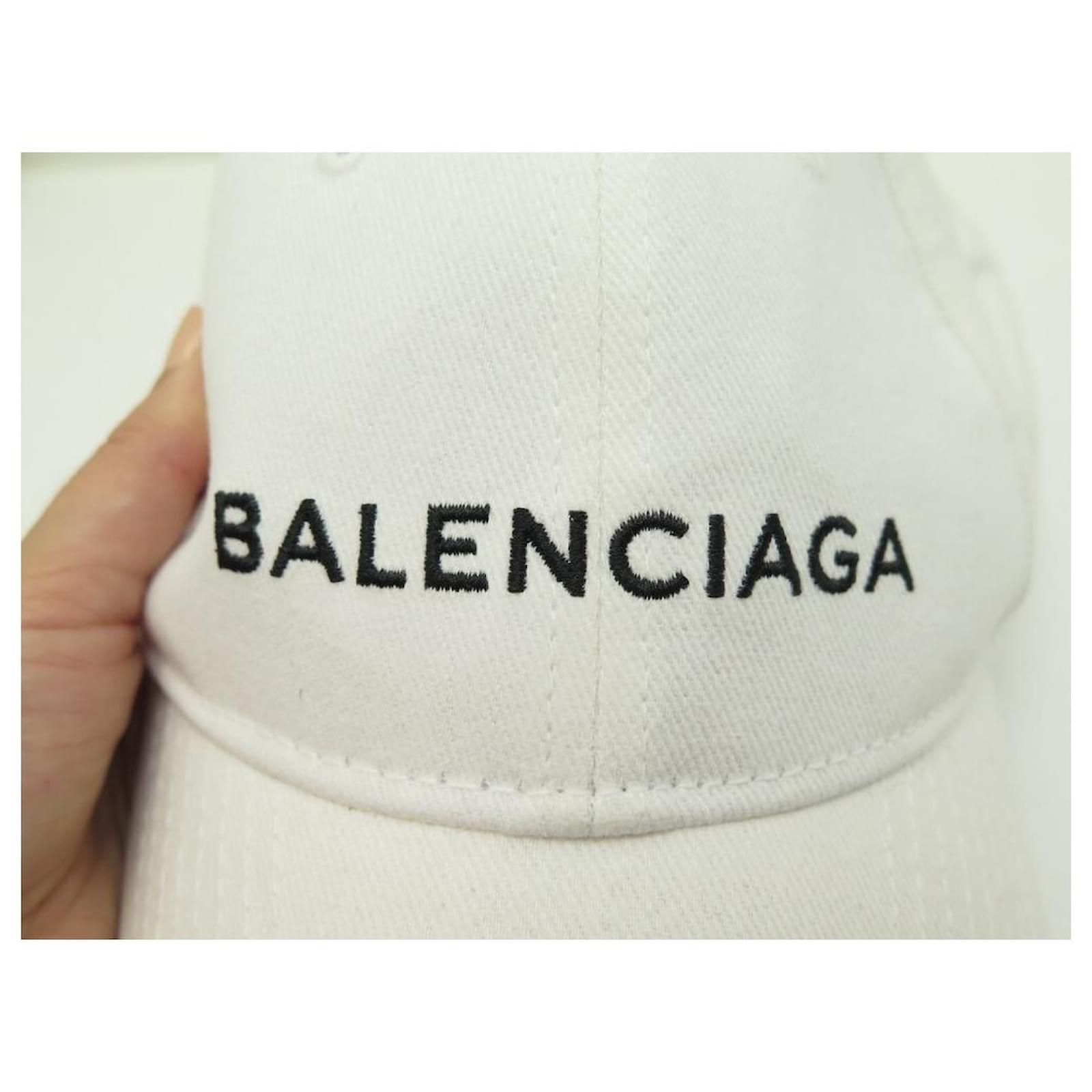 NEW BALENCIAGA ARCHETYPE CAP 2017 WHITE COTTON WHITE CAP ref