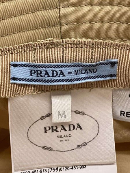 PRADA(プラダ) / バケットハット/三角ロゴ/M/ナイロン/BEG/ベージュ