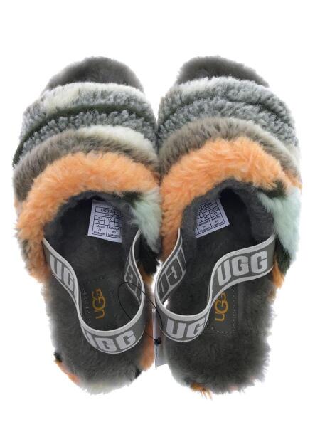 UGG グレーカーキ ファーサンダル 9⁄29 ジジ・ハディッドのカジュアル