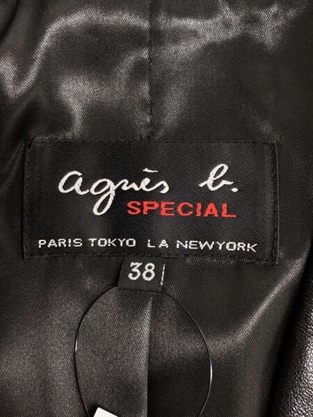agnes b.(アニエスベー) / レザージャケット・ブルゾン/38/羊革/BLK