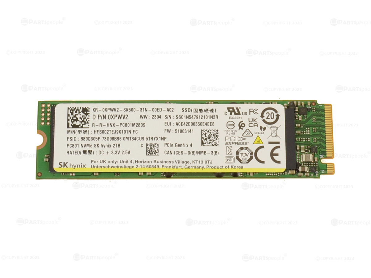 New SK Hynix 2TB NVMe PCIE SSD M.2 2280 Hard Drive XPWV2