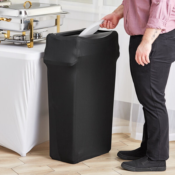 Snap Drape CN420WC23014 Contour Cover 23 Gallon Slim Jim Black
