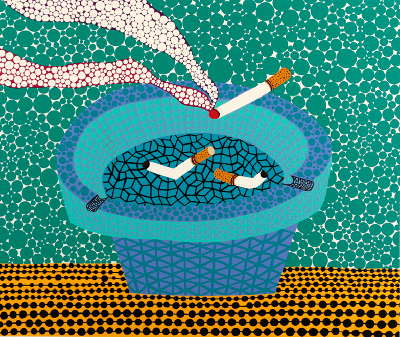 草間彌生1920年生まれ芸術家皿