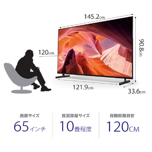 ソニー BRAVIA 65型 4K液晶テレビ (設置含む) X80Lシリーズ KJ-65X80L