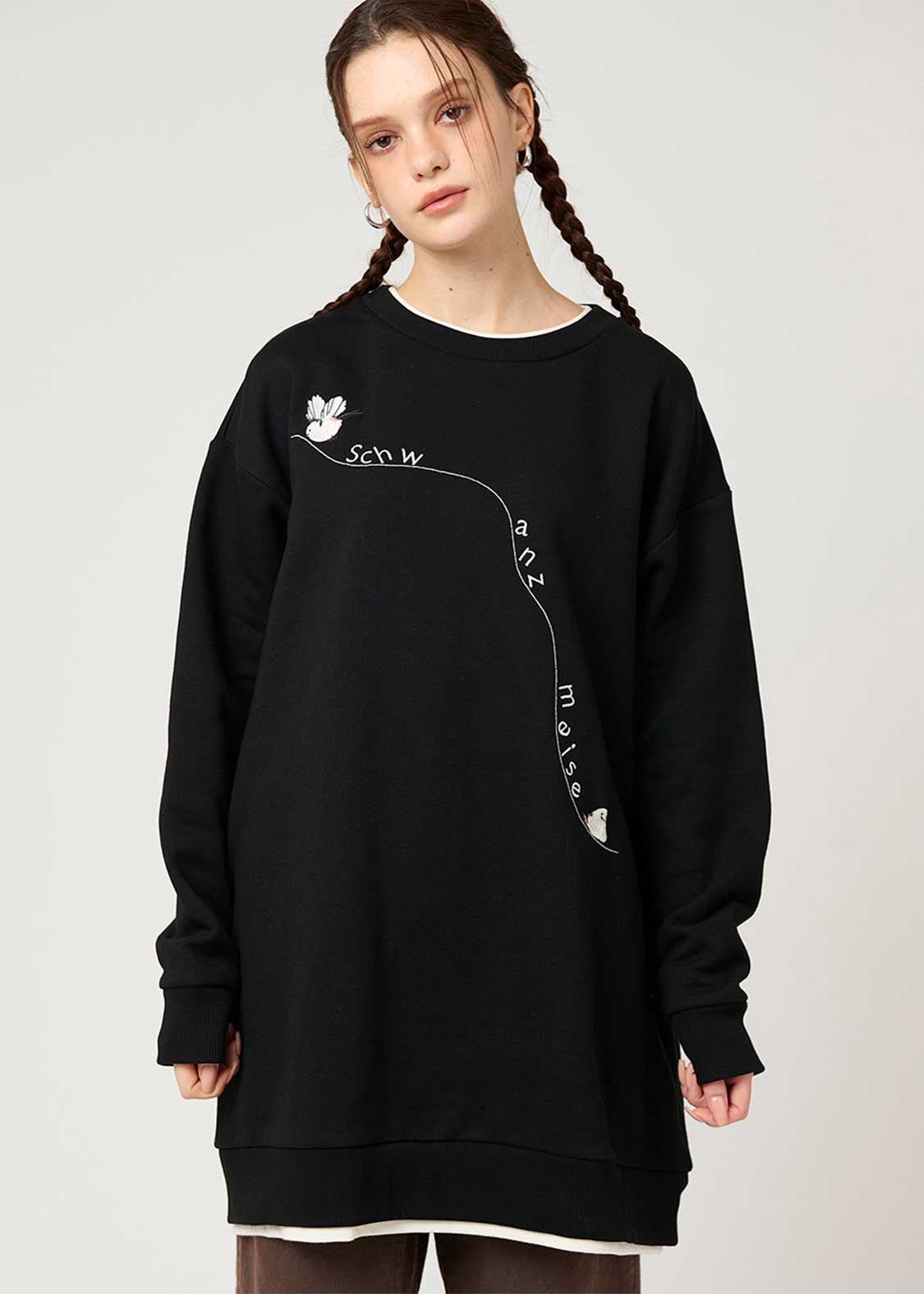 シマエナガ｜裏起毛レイヤードスウェットチュニック｜ウィメンズ