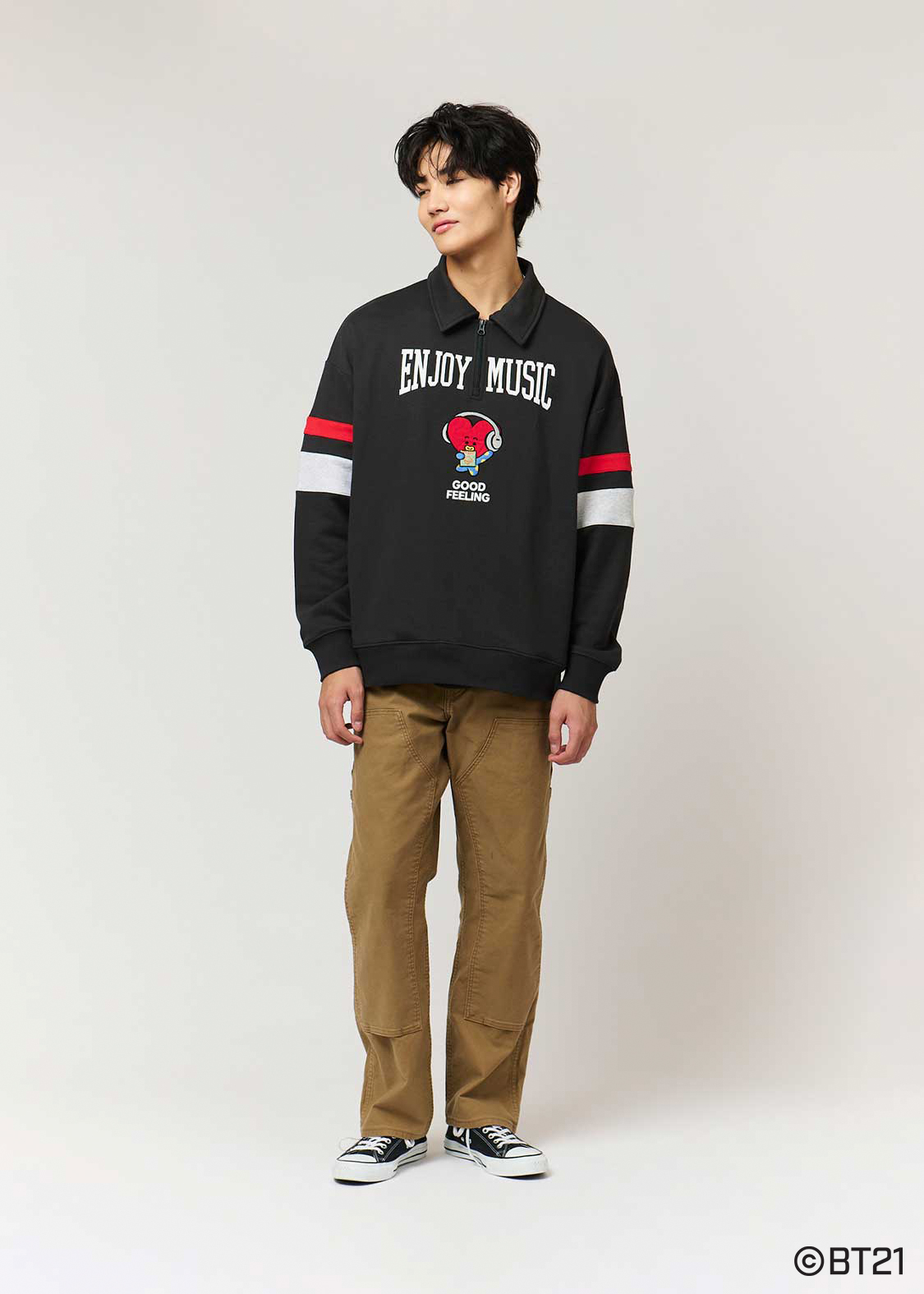 ENJOY MUSIC｜ハーフジップスウェット｜ユニセックス｜グラニフ
