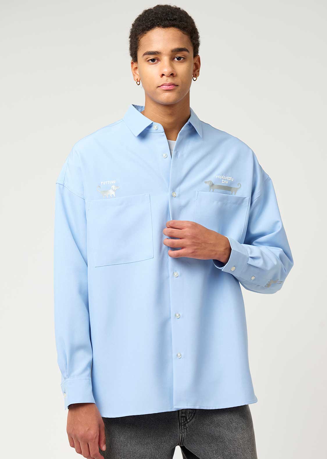 ナガスギルイヌ｜ビッグシルエットポリトロシャツ｜ユニセックス