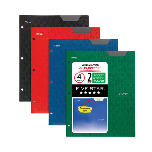Five Star® Two-Pocket Stay-Put Plastic Folder - Mead 38049 PK