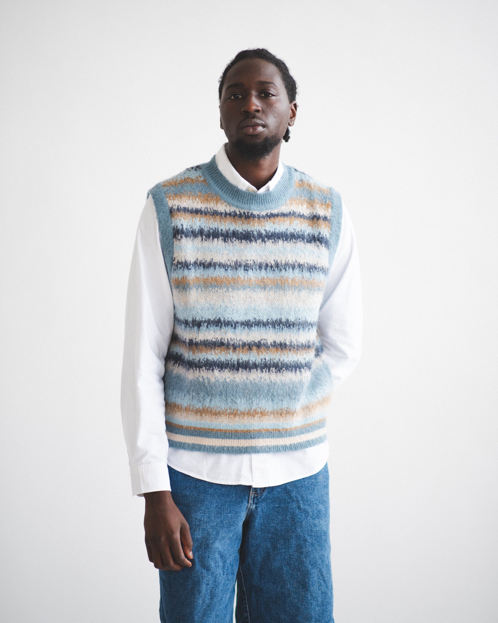 Gradient Stripe Sweater Vest – Chez Rien