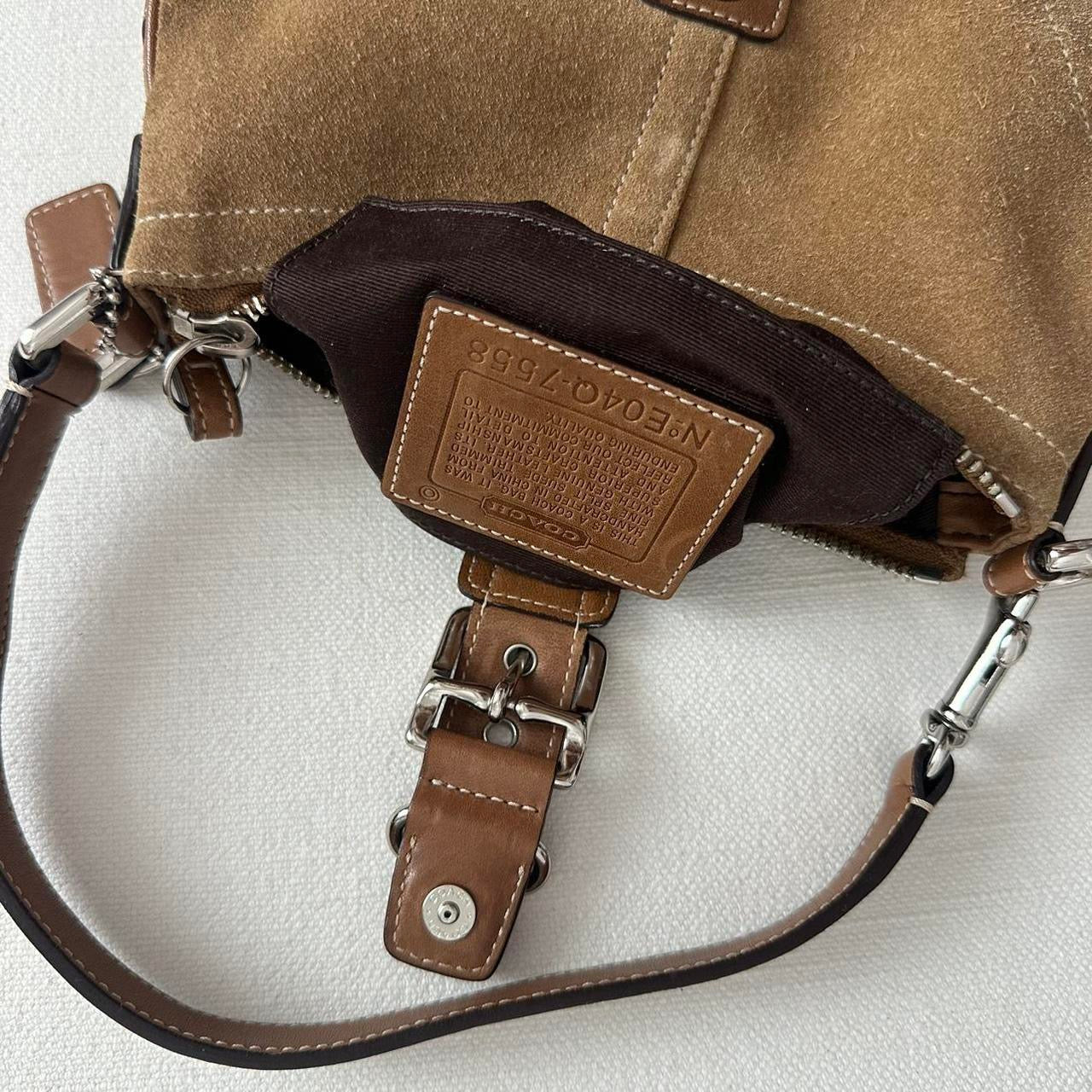 Vintage brown coach suede early 2000s bag – Chelsea Thrift