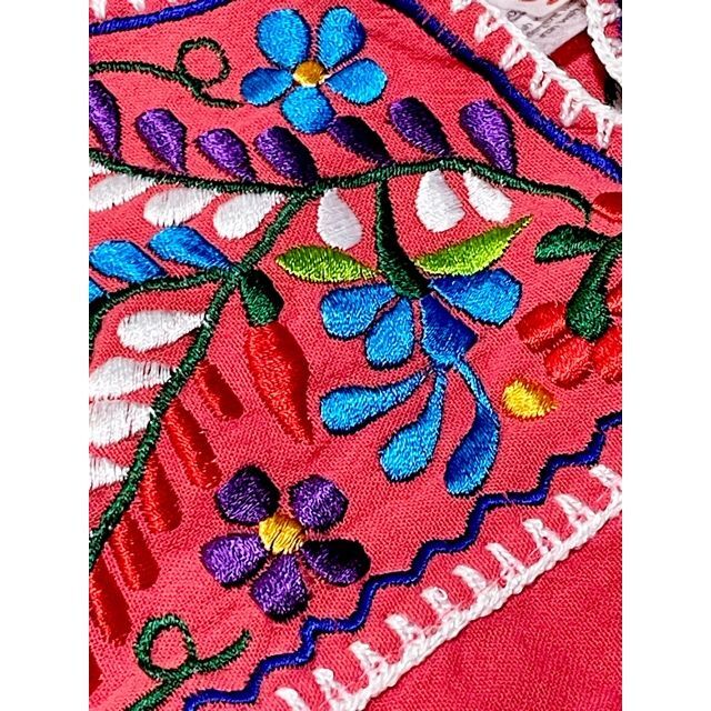 メキシカンお花刺繍 カラフルステッチ フォークロア レトロ アメリカ