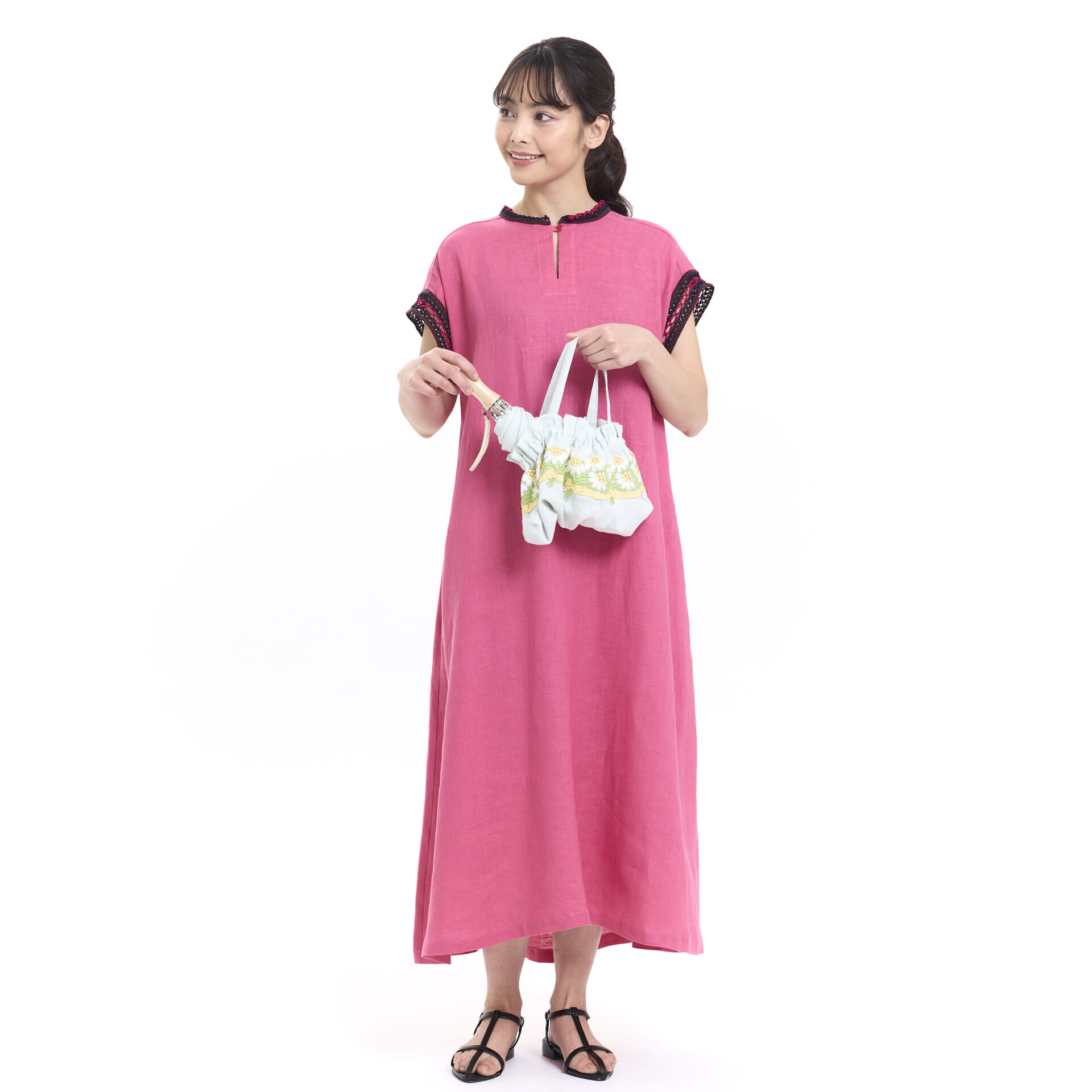 折日傘/カモミール（グリーン） | 横浜元町 近沢レース店