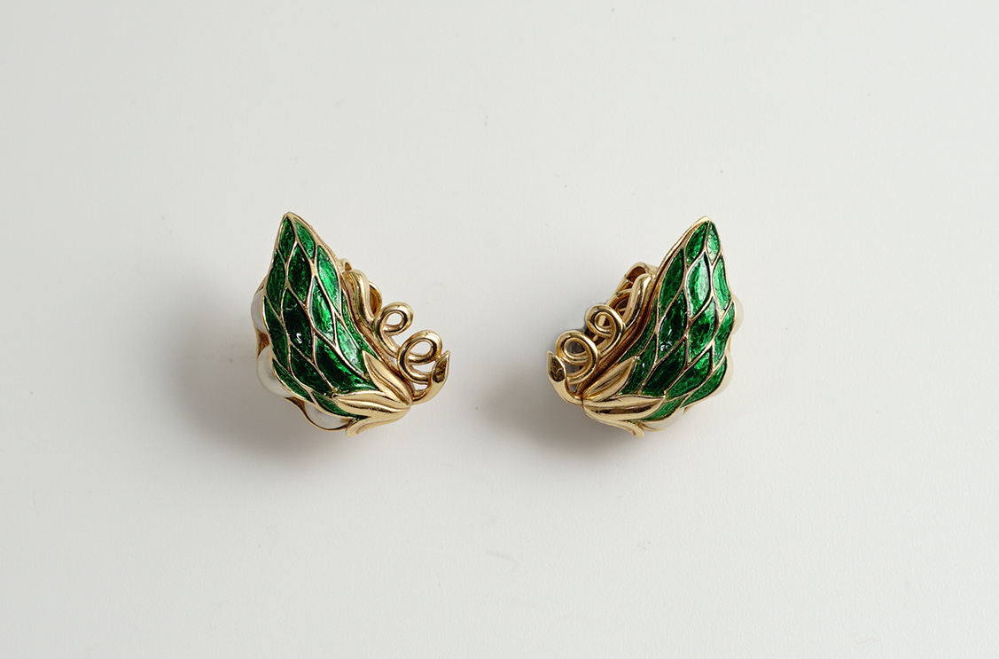 Trifari（トリファリ）ブローチ「えんどう豆」／ヴィンテージ