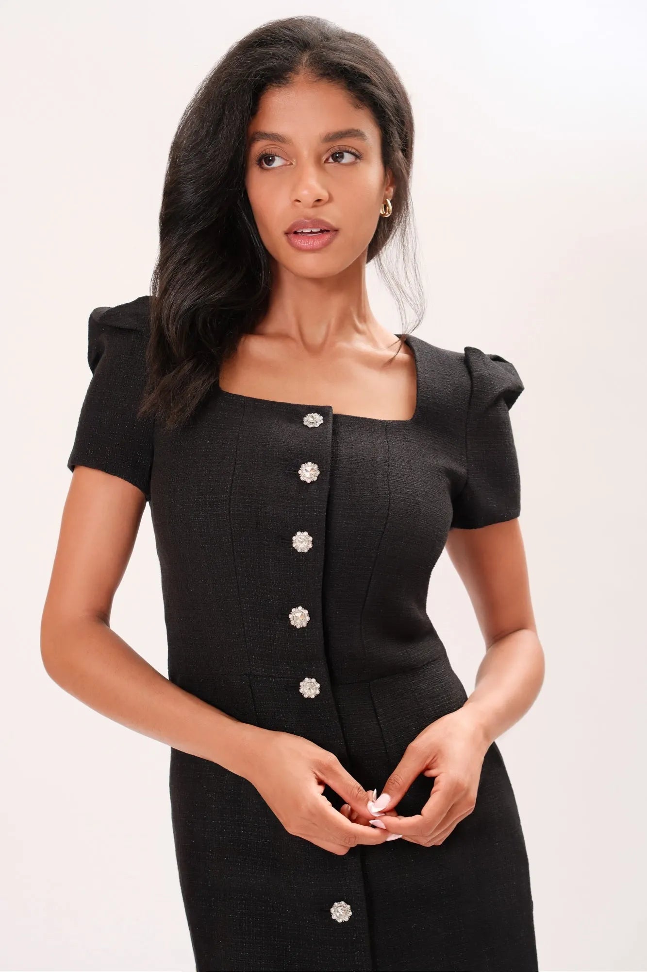 Tweed Dress | The Amelie | Black / Noir | Classic elegance mini