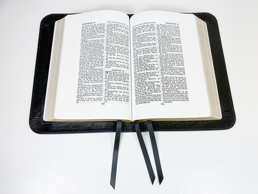 Midsize Wide Margin Text Bible - Platinum Series, Full Yapp Black