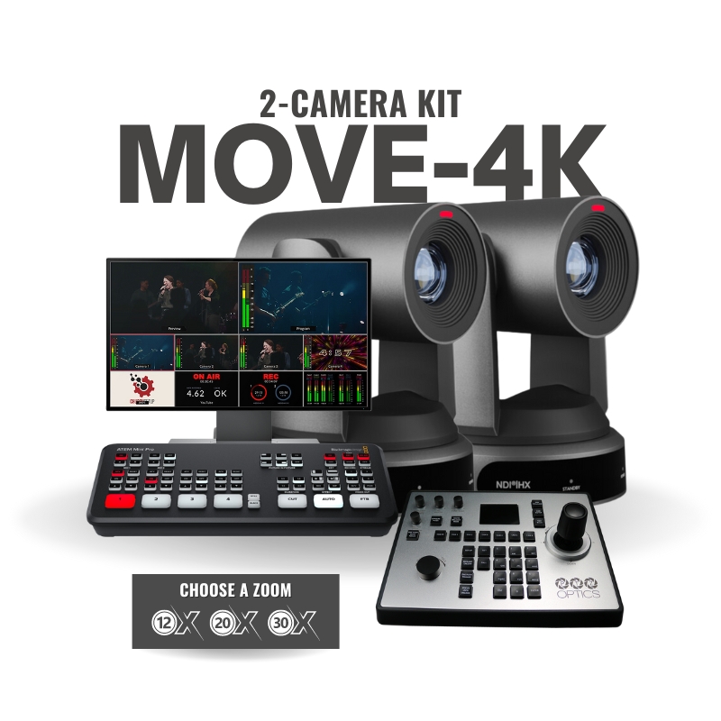Move-4K 2-Camera PTZ Live Streaming Kit | ATEM Mini Pro - Church