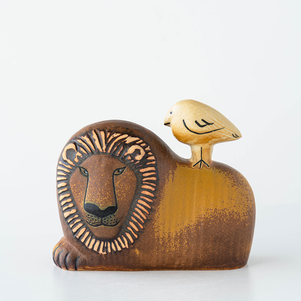 個別販売】Lisa Larson リサ・ラーソン｜LION WITH BIRD ライオンと鳥