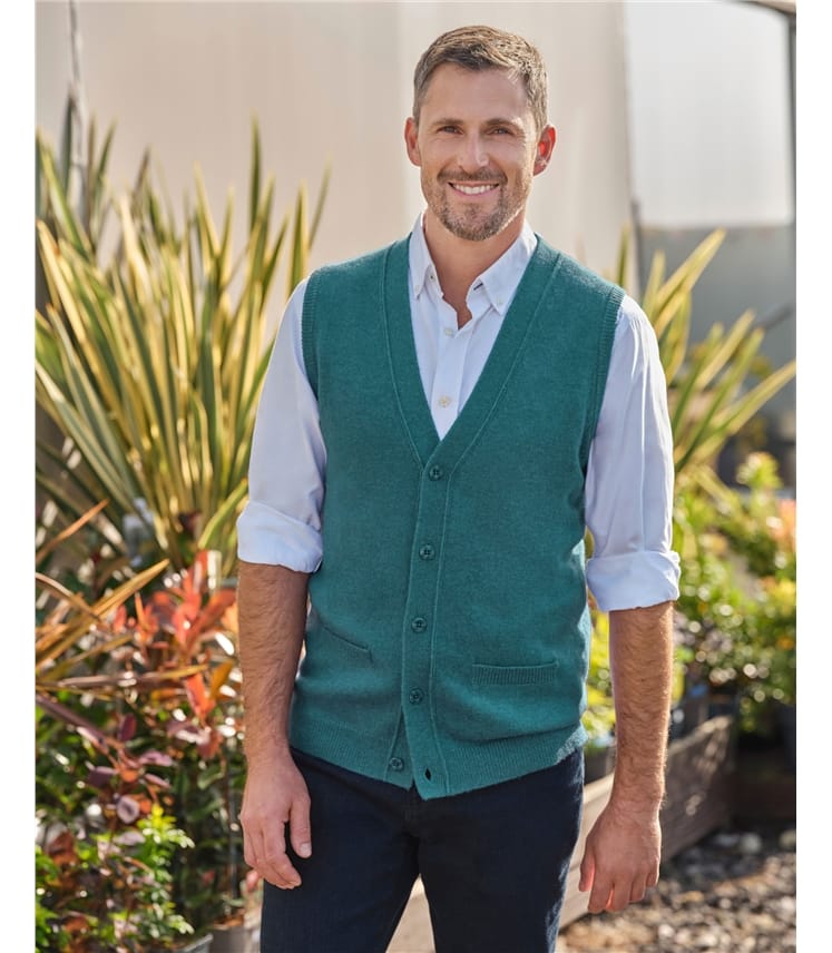 Kingfisher | Mens Lambswool Vest | WoolOvers US