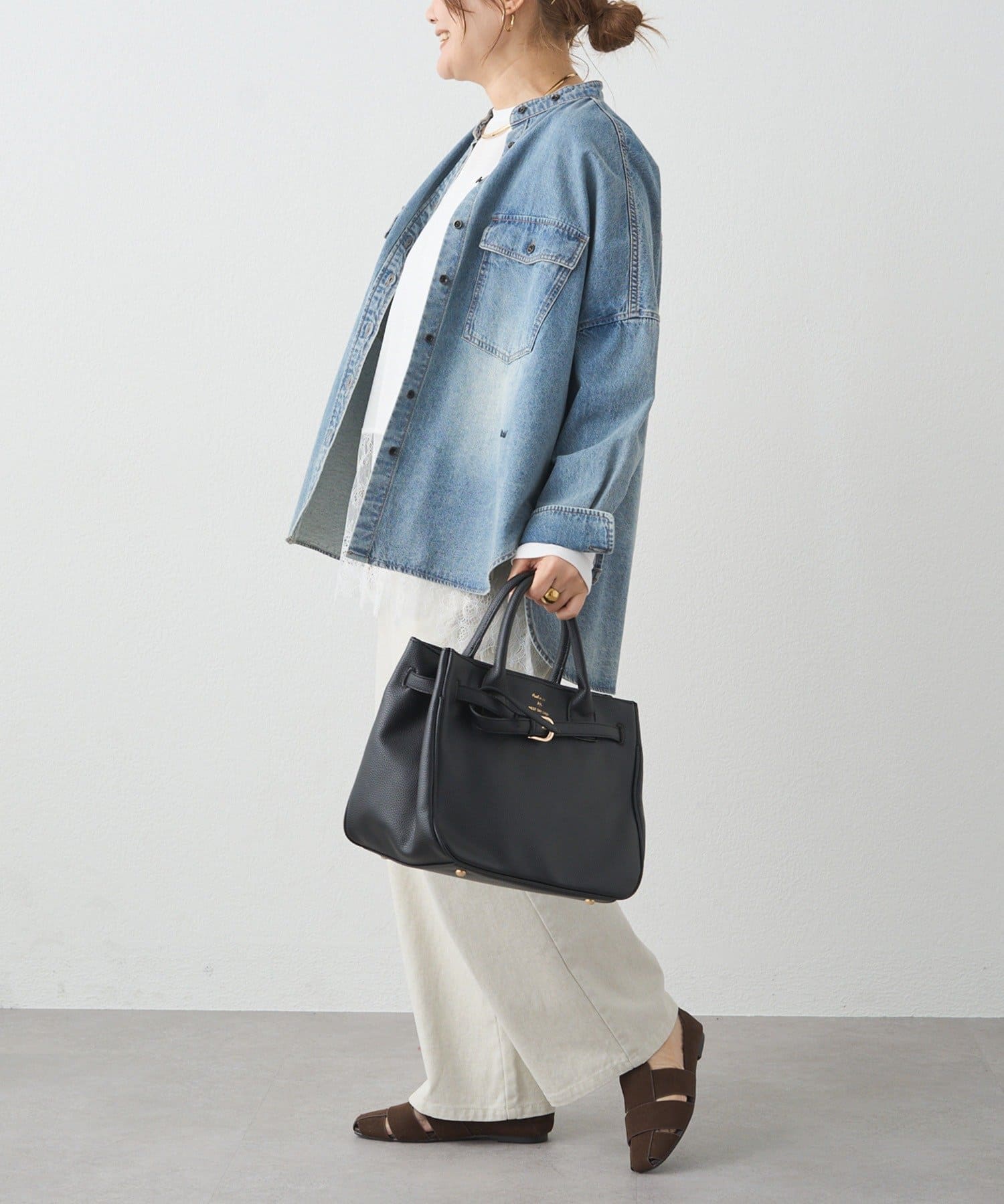 累計1万枚突破！/名品】ヴィンテージライクデニムバンドカラーシャツ