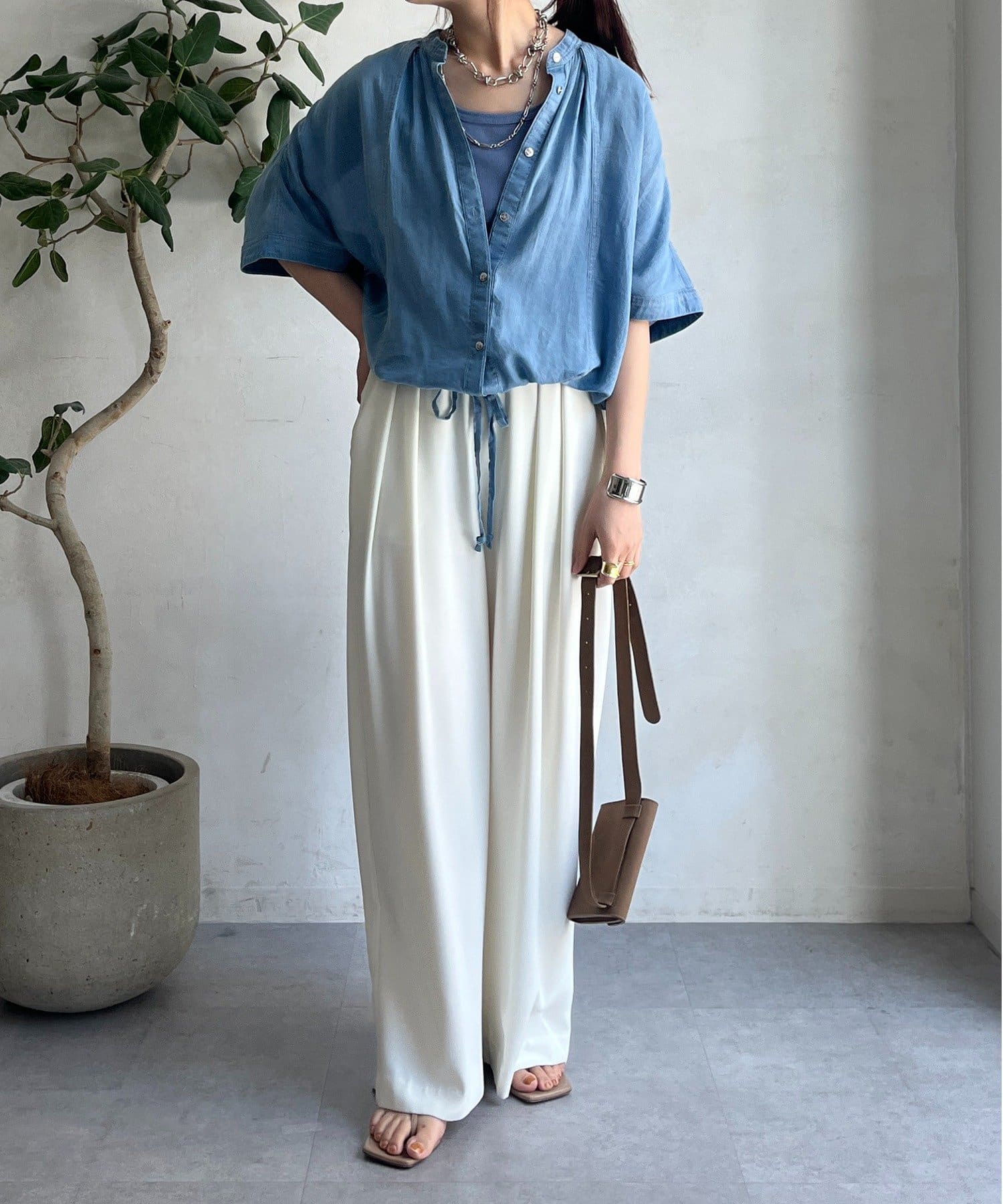 シアーデニムポンチョ風ブラウス | DOUDOU(ドゥドゥ)レディース | PAL