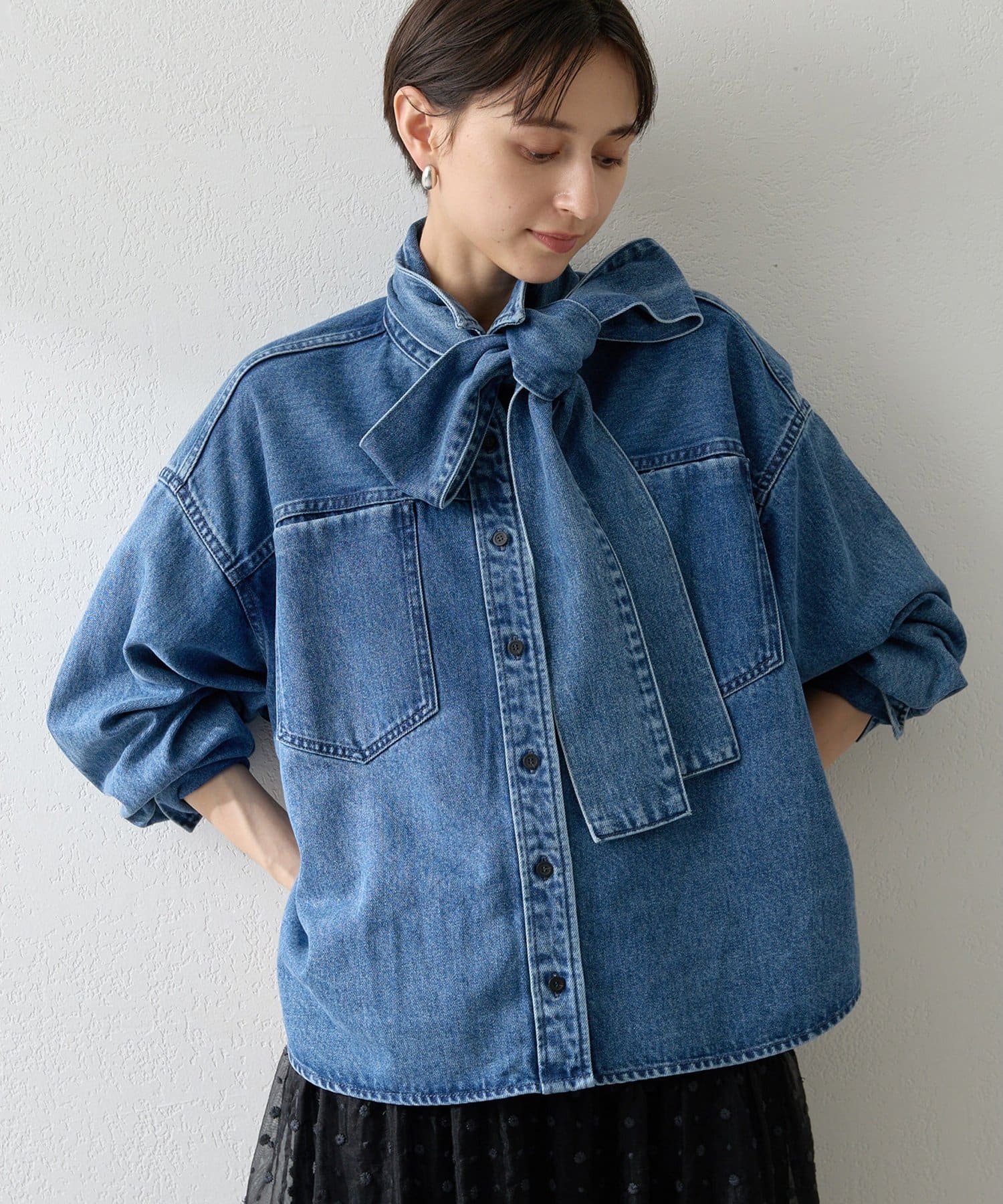 デニムボウタイシャツ | Whim Gazette(ウィム ガゼット)レディース