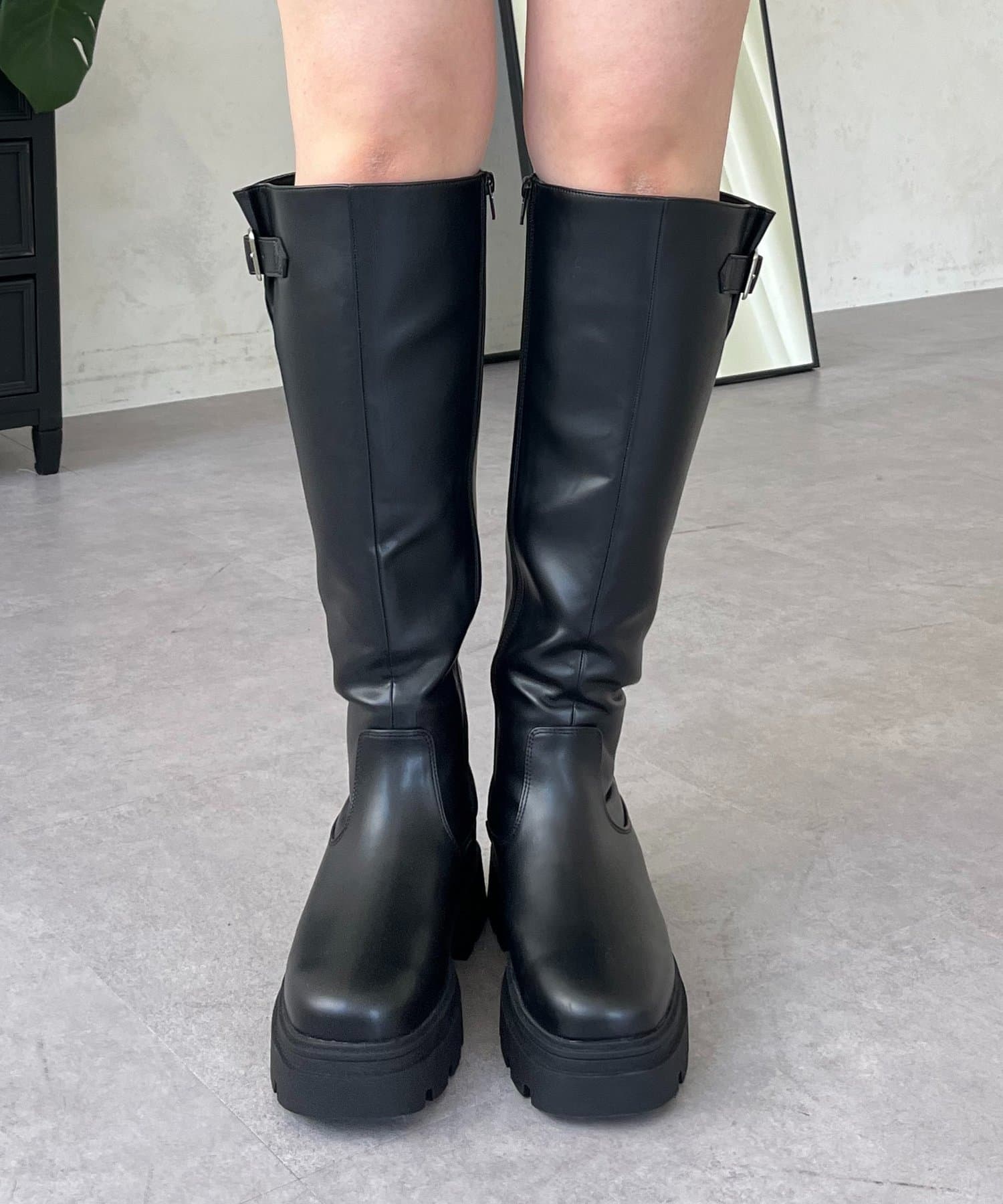 サイドバックル厚底ロングブーツ | prose verse(プロズヴェール