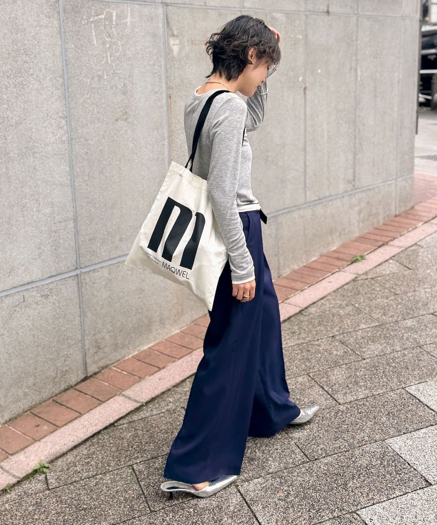 MAQWEL/マクウェル】ウォッシャブル2タックスラックスパンツ