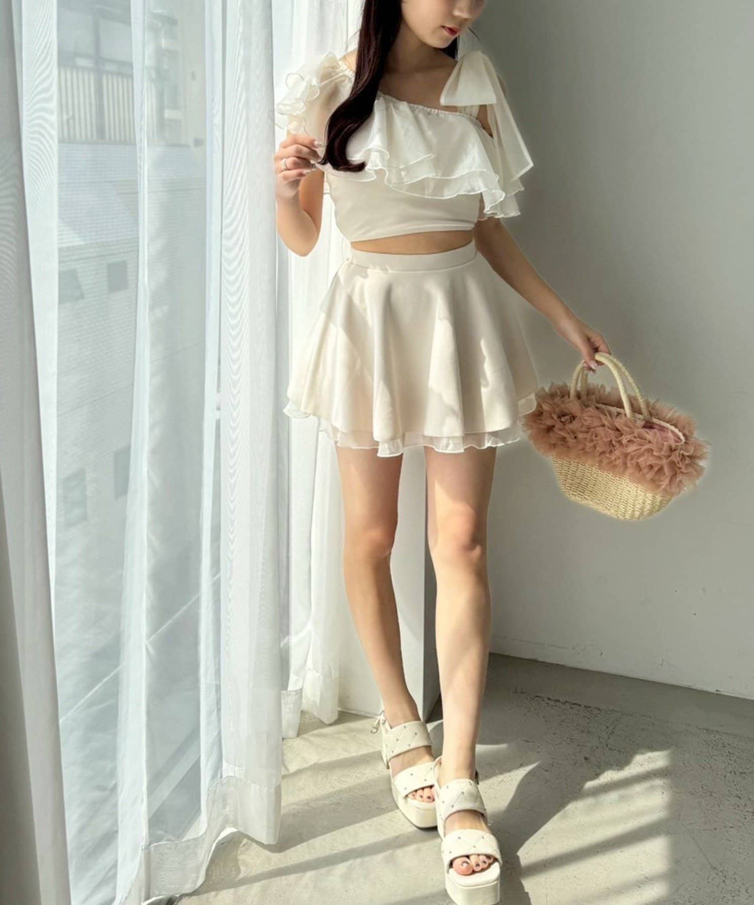 swimwear/肩リボンワンショル(3点セット) | one after another NICE