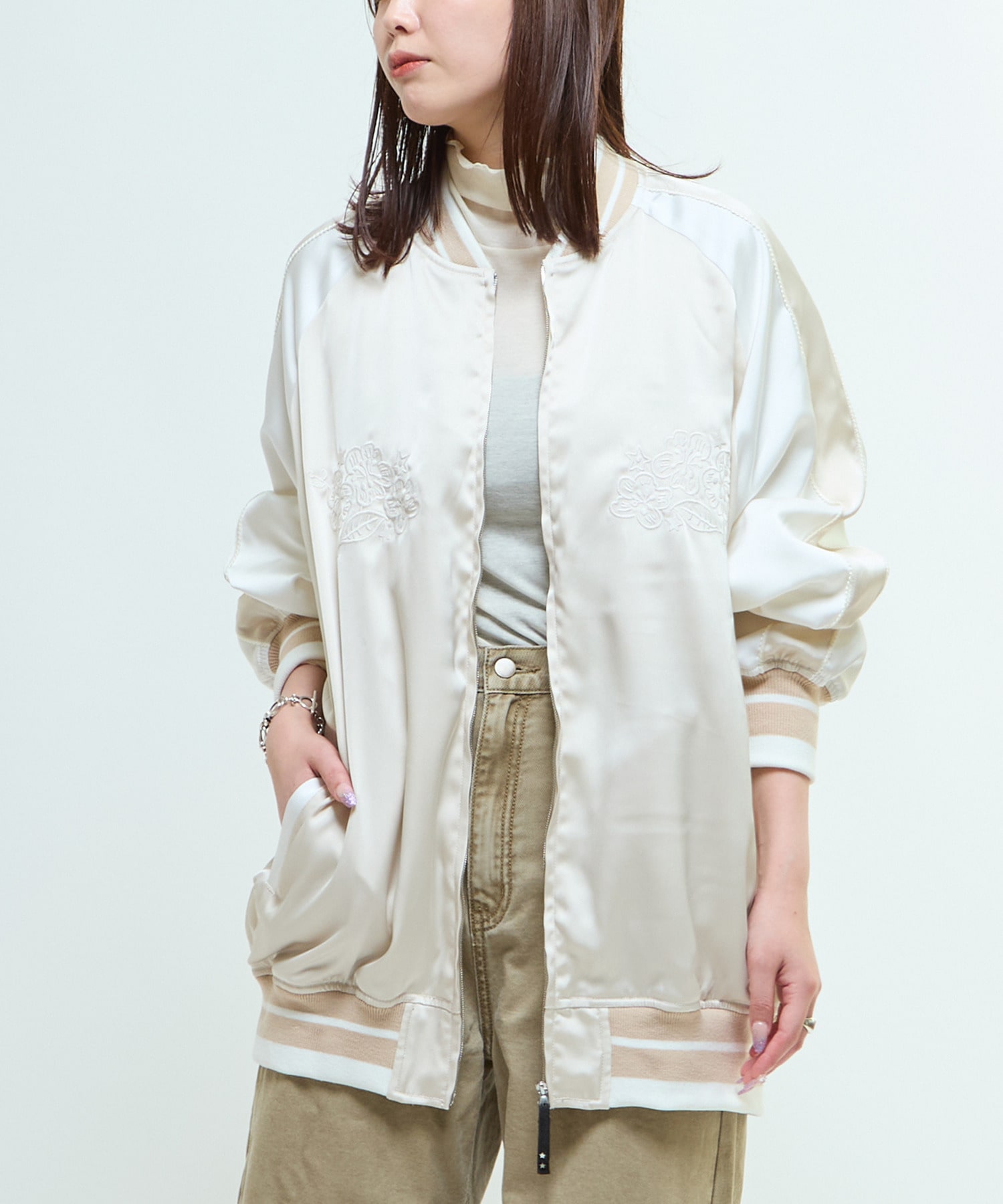 SATIN OVERSIZE SOUVENIR JACKET｜CONVERSE TOKYO (コンバース