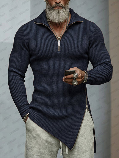 Trendy Asymmetric Hem Elastic Knit Top – COOFANDY