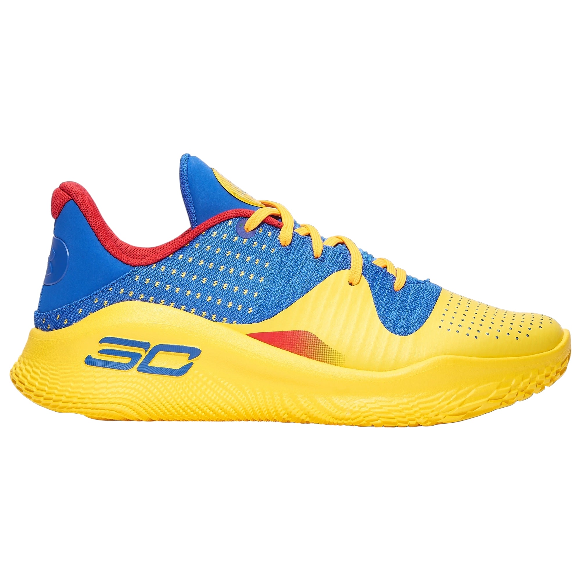 Men's Under Armour Curry 4 Low Flotro - Yellow/Blue – Cool J's