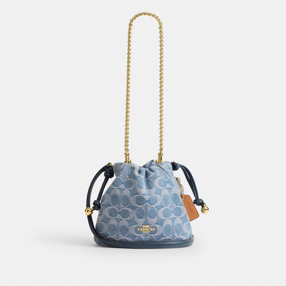 COACH® Outlet | Faye Mini Drawstring Bag In Signature Denim