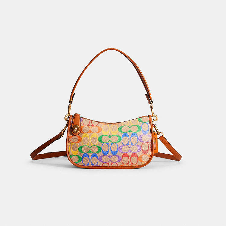COACH® | Restored Swinger In Rainbow Signature Canvas