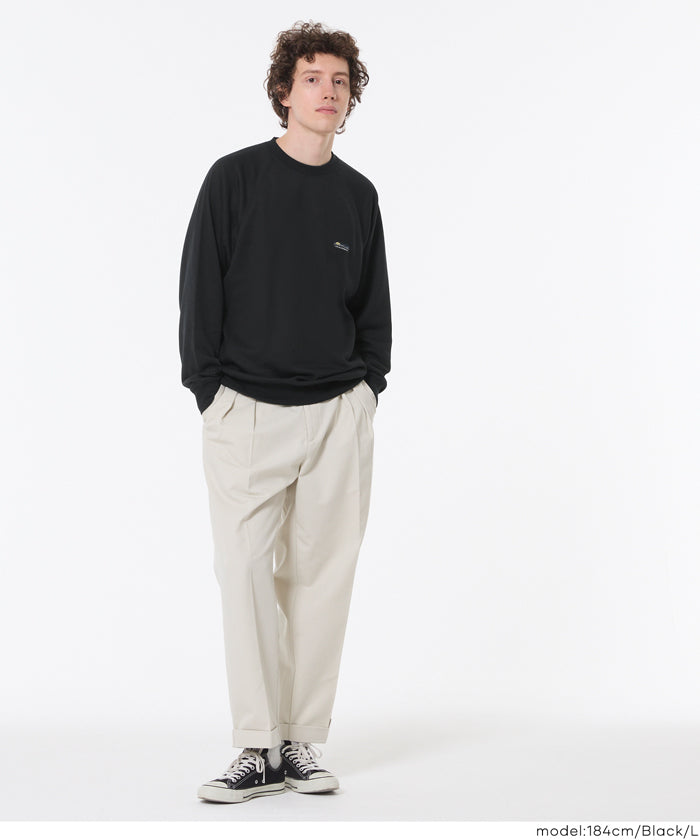 EAZY TEX ポリエステル裏毛ラグランピスネームトレーナー メンズ