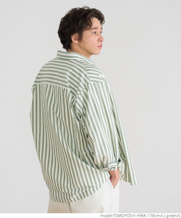 セール☆2990円→1490円 リネンブレンド長袖シャツ メンズ メール便