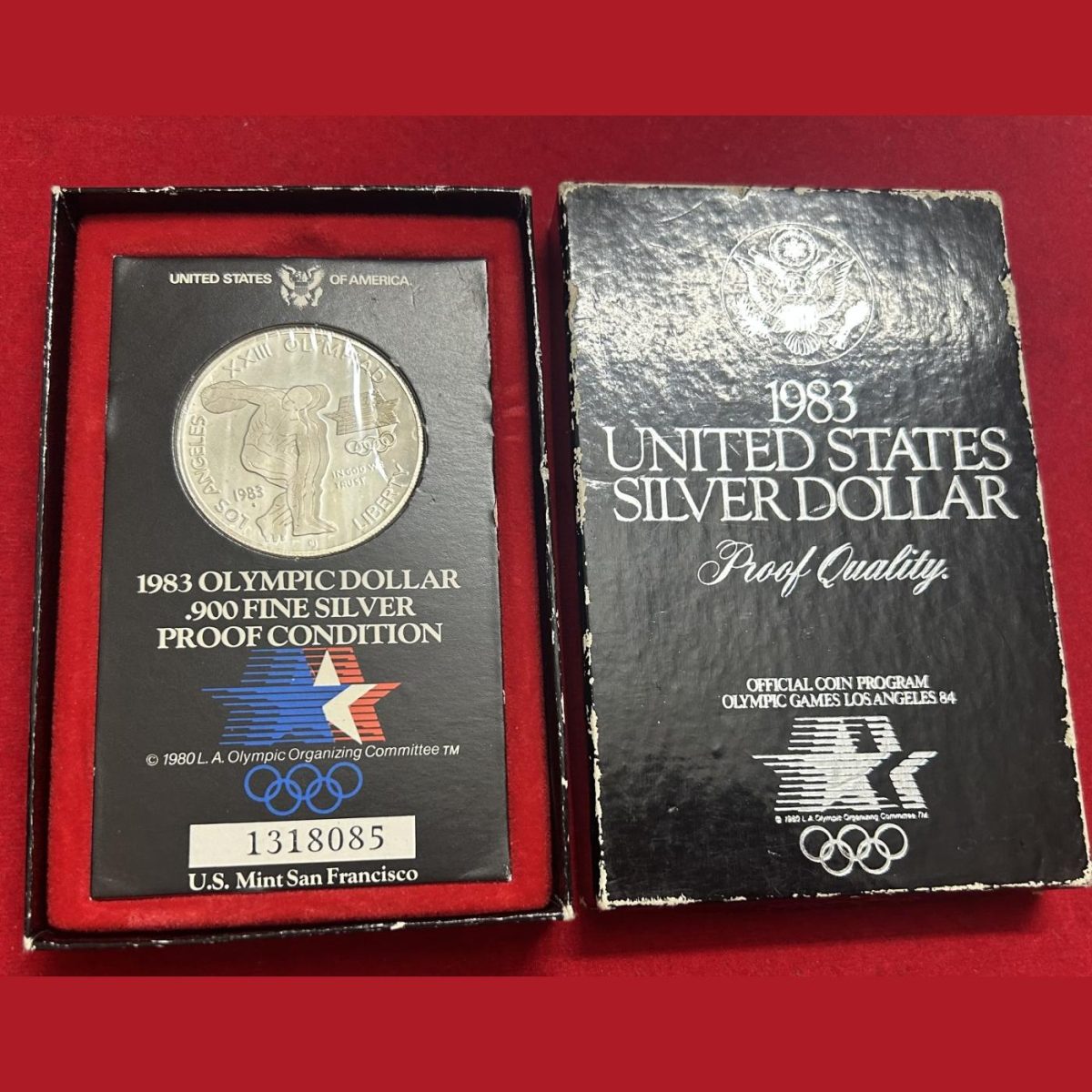 P/D/S Mint Silver Dollar SILVER Uncirculated 1983-S Los Angeles