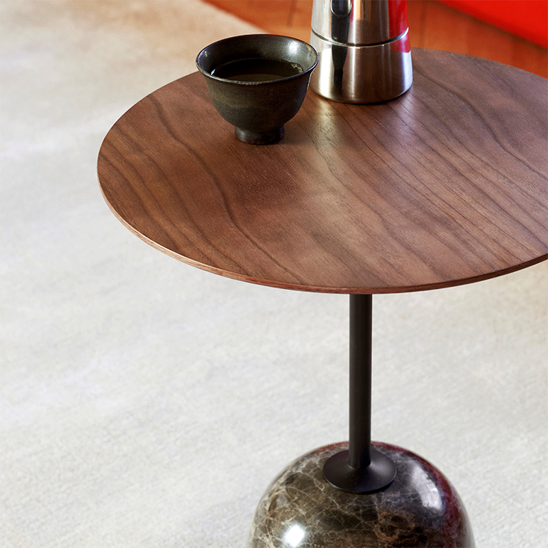 &TRADITION LATO TABLE LN8 ROUND WALNUT/EMPARADOR MARBLE｜サイド