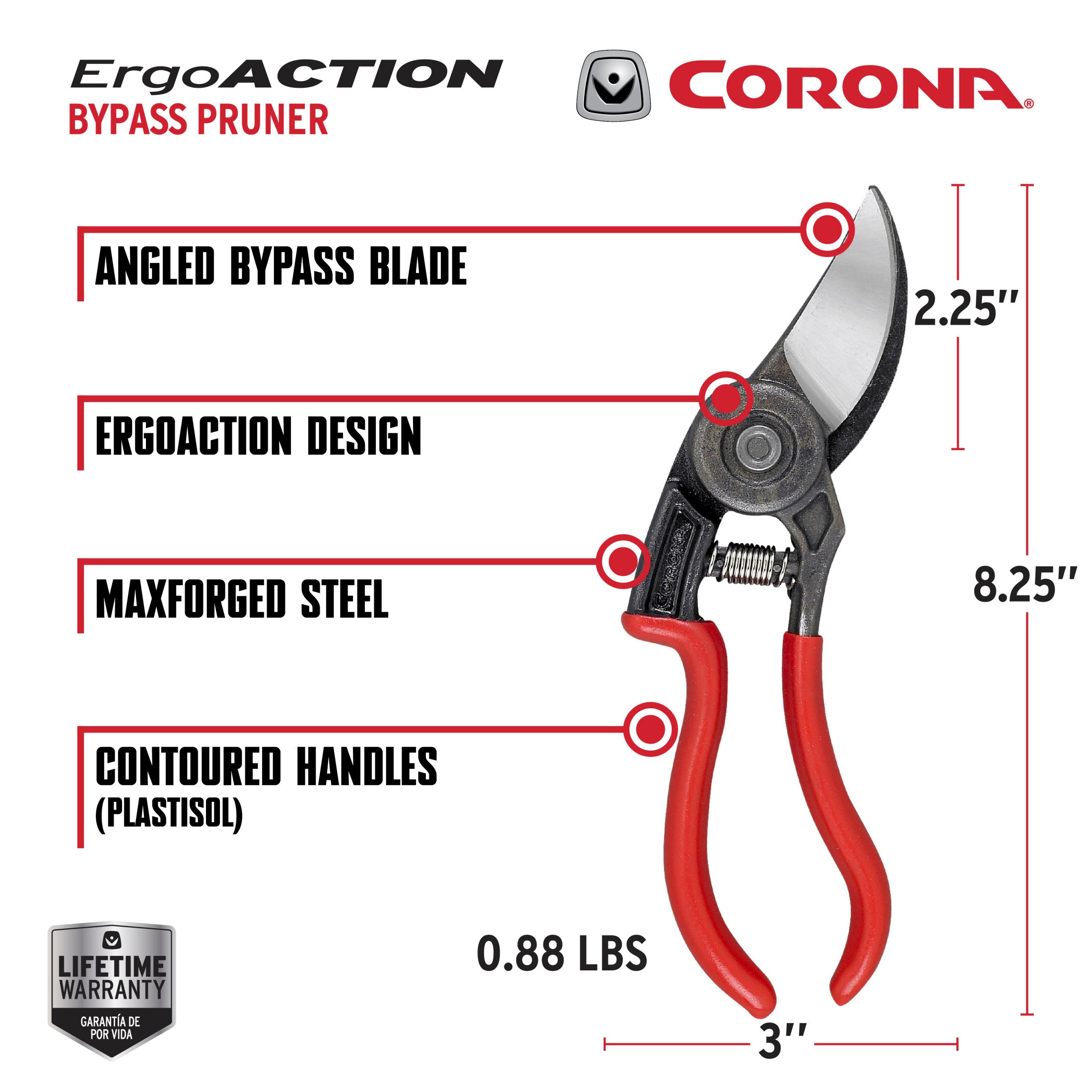 ErgoACTION Bypass Pruner, 3/4 in. Cut Capacity | Corona Clipper Inc.