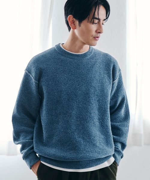 リバーシブルソフトタッチモールニットプルオーバー