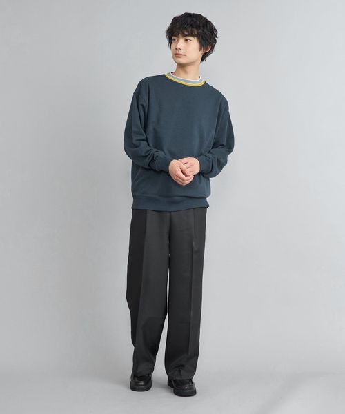 ニットリブカラー裏毛スウェット