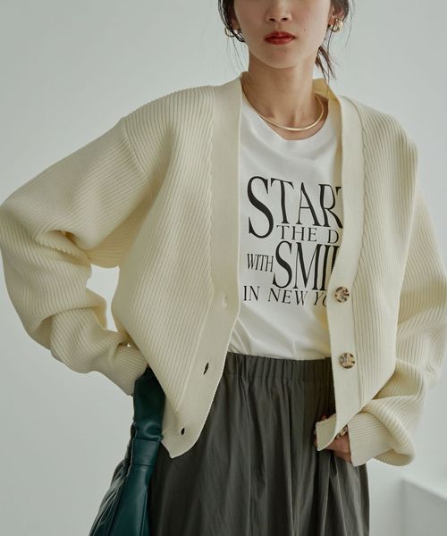 エアリーポリVネックカーディガン