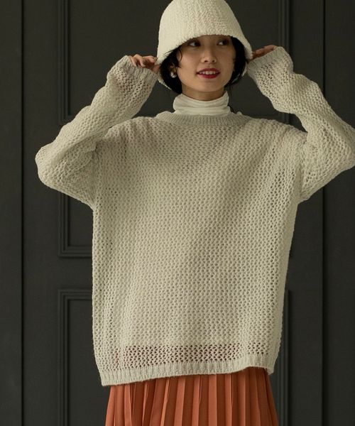 シャギーメッシュニット